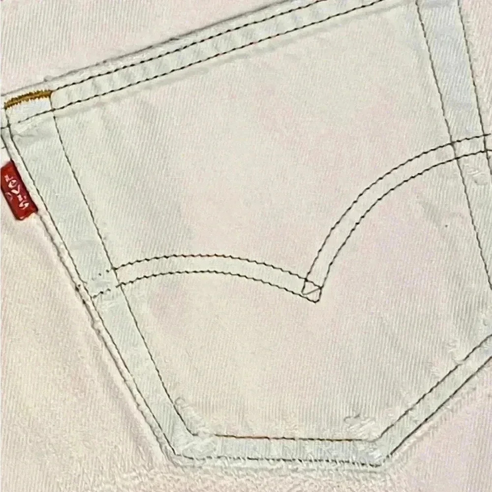NWT Redone RE/DONE Levi Levi's Edition 'The Short' Denim Shorts Light Pink - Picture 5 of 7